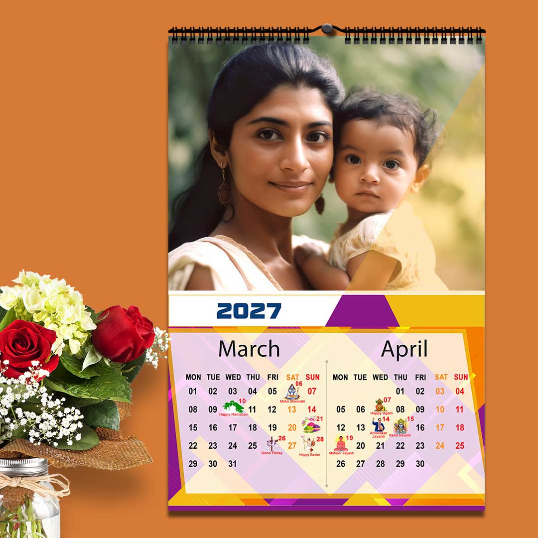 2027 Personalized Wall Calendar | 6 Pages Photo Calendar | 12×18 Inch Design 3 - Image 3