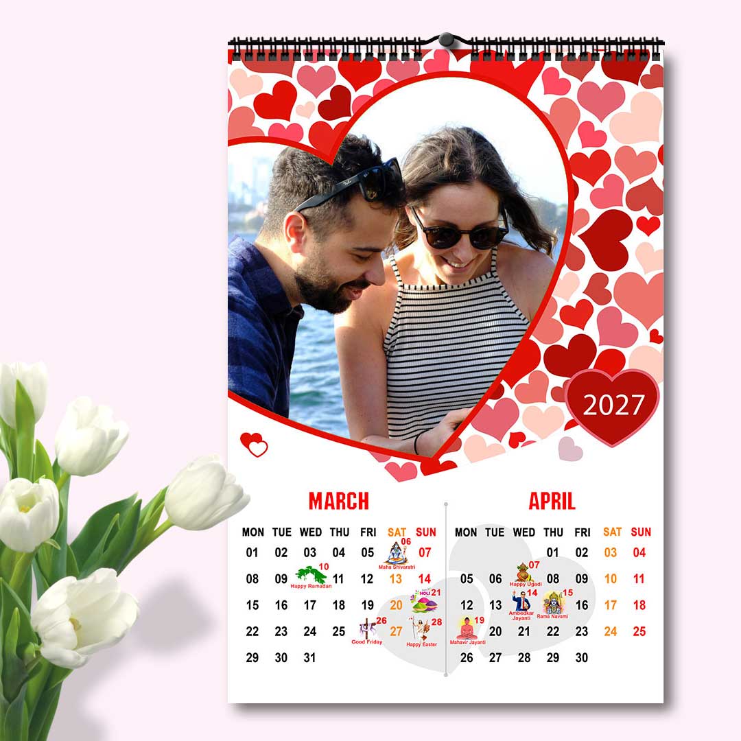 2027 Personalized Wall Calendar | 6 Pages Photo Calendar | 12×18 Inch Design 5 - Image 3