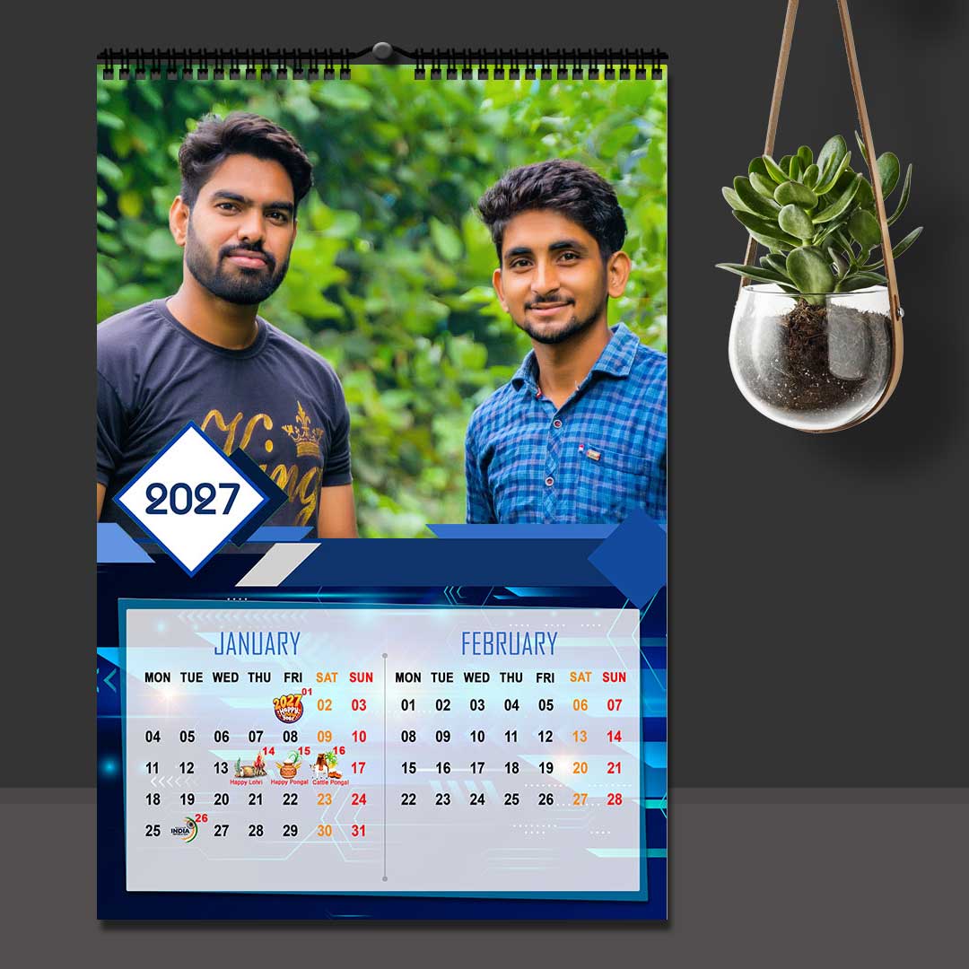 2027 Personalized Wall Calendar | 6 Pages Photo Calendar | 12×18 Inch Design 6