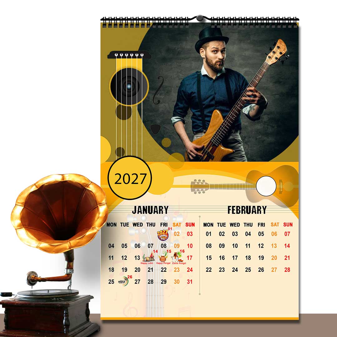 2027 Personalized Wall Calendar | 6 Pages Photo Calendar | 12×18 Inch Design 7