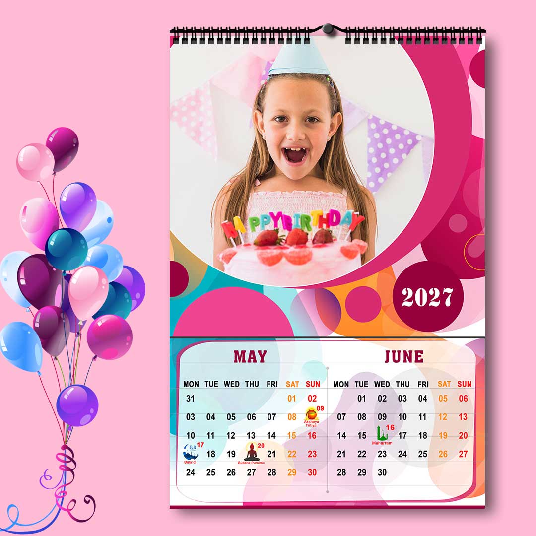 2027 Personalized Wall Calendar | 6 Pages Photo Calendar | 12×18 Inch Design 9 - Image 4