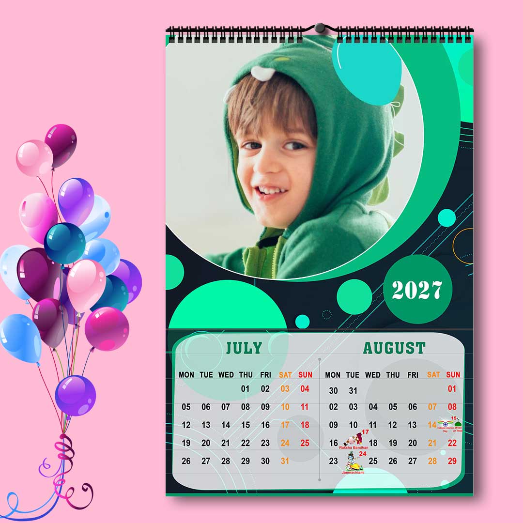 2027 Personalized Wall Calendar | 6 Pages Photo Calendar | 12×18 Inch Design 9 - Image 5
