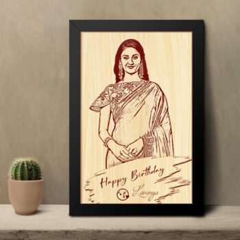 Alternative view of Photo art on wood with frame-Design 1 | Photo frame gift | Offer 24" x 16"