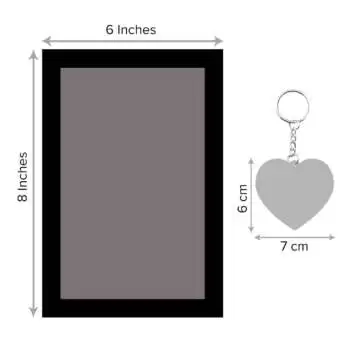 Spotify Photo Frame 8x6 and Heart Keychain | Combo Photo Gift | Pack of 2 8