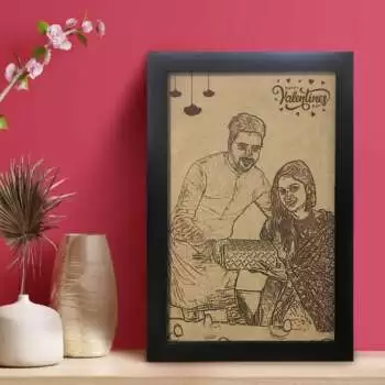 Photo art on wood with frame 1