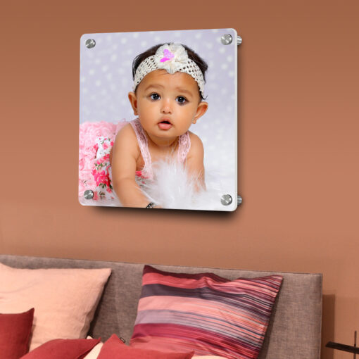 Acrylic Photo Frame | Wall frames acrylic Prints | Babies 1st Birthday Gift | 16x16 inches 1