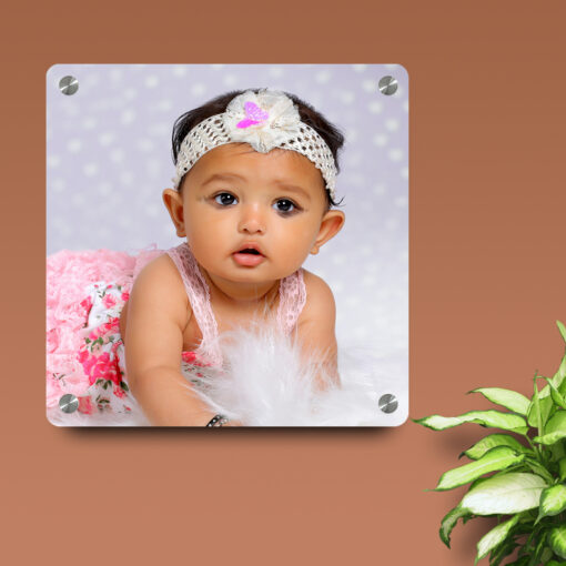 Acrylic Photo Frame | Wall frames acrylic Prints | Babies 1st Birthday Gift | 16x16 inches 2