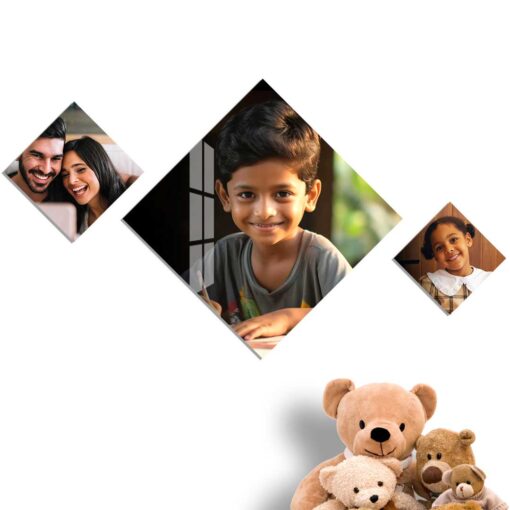 Acrylic Photo Frameless  Frame Diamond Shape  | Transparent Acrylic Frame Set of 3 - Image 2