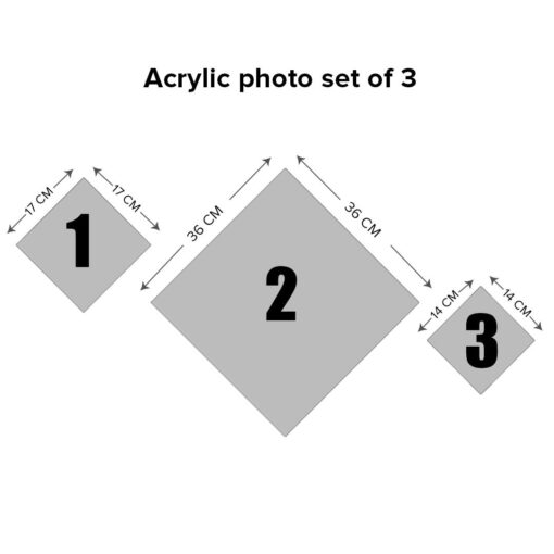 Acrylic Photo Frameless  Frame Diamond Shape  | Transparent Acrylic Frame Set of 3 - Image 3