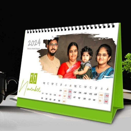 2024 Personalized Desktop Calendar | Table top Photo Calendar | 6 x 4 Inches Horizontal Design 01 13