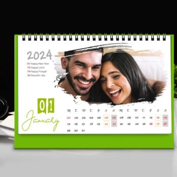 2024 Personalized Desktop Calendar | Table top Photo Calendar | 6 x 4 Inches Horizontal Design 01 17