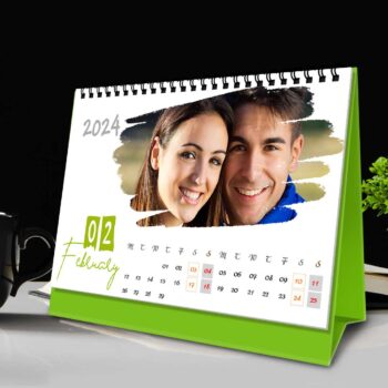 2024 Personalized Desktop Calendar | Table top Photo Calendar | 6 x 4 Inches Horizontal Design 01 18