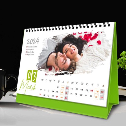 2024 Personalized Desktop Calendar | Table top Photo Calendar | 6 x 4 Inches Horizontal Design 01 5