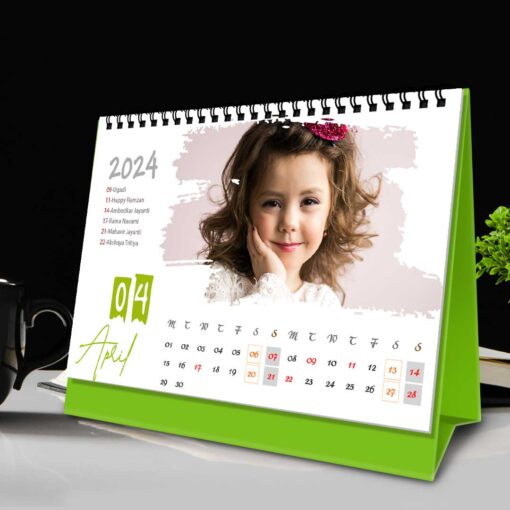 2024 Personalized Desktop Calendar | Table top Photo Calendar | 6 x 4 Inches Horizontal Design 01 6