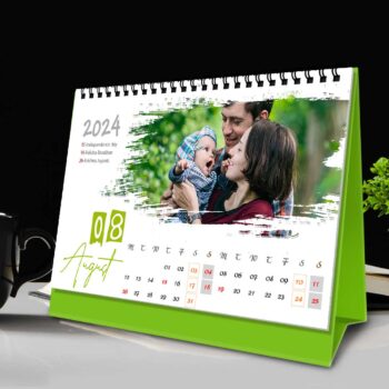 2024 Personalized Desktop Calendar | Table top Photo Calendar | 6 x 4 Inches Horizontal Design 01 24