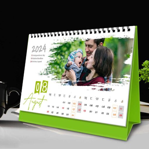 2024 Personalized Desktop Calendar | Table top Photo Calendar | 6 x 4 Inches Horizontal Design 01 10