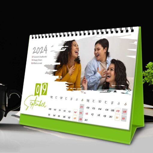 2024 Personalized Desktop Calendar | Table top Photo Calendar | 6 x 4 Inches Horizontal Design 01 11