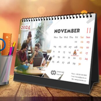 2024 Personalized Desktop Calendar | Table top Photo Calendar | 9 x 6 Inches Horizontal Design 11 27