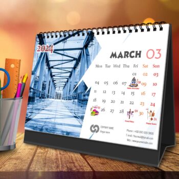 2024 Personalized Desktop Calendar | Table top Photo Calendar | 9 x 6 Inches Horizontal Design 11 19