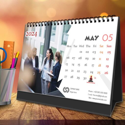 2024 Personalized Desktop Calendar | Table top Photo Calendar | 9 x 6 Inches Horizontal Design 11 7