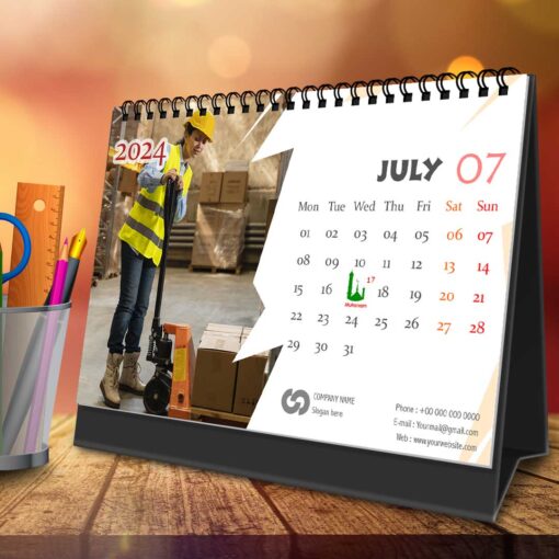 2024 Personalized Desktop Calendar | Table top Photo Calendar | 9 x 6 Inches Horizontal Design 11 9