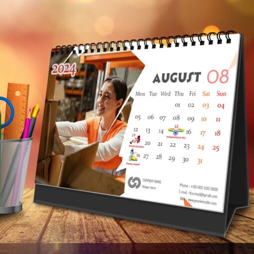 2024 Personalized Desktop Calendar | Table top Photo Calendar | 9 x 6 Inches Horizontal Design 11 10