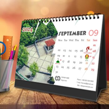 2024 Personalized Desktop Calendar | Table top Photo Calendar | 9 x 6 Inches Horizontal Design 11 25
