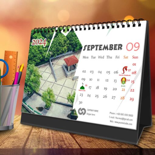 2024 Personalized Desktop Calendar | Table top Photo Calendar | 9 x 6 Inches Horizontal Design 11 11