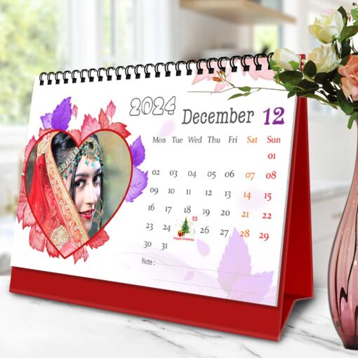 2024 Personalized Desktop Calendar | Table top Photo Calendar | 9 x 6 Inches Horizontal Design 12 14