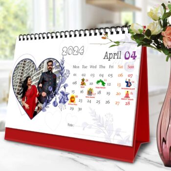 2024 Personalized Desktop Calendar | Table top Photo Calendar | 9 x 6 Inches Horizontal Design 12 20