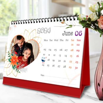 2024 Personalized Desktop Calendar | Table top Photo Calendar | 9 x 6 Inches Horizontal Design 12 22
