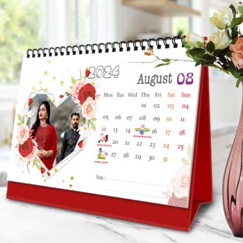 2024 Personalized Desktop Calendar | Table top Photo Calendar | 9 x 6 Inches Horizontal Design 12 24