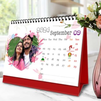 2024 Personalized Desktop Calendar | Table top Photo Calendar | 9 x 6 Inches Horizontal Design 12 25