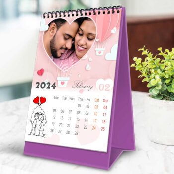 2024 Personalized Desktop Calendar |Table top Photo Calendar | 7 x 5 Inches Vertical Design 01 18