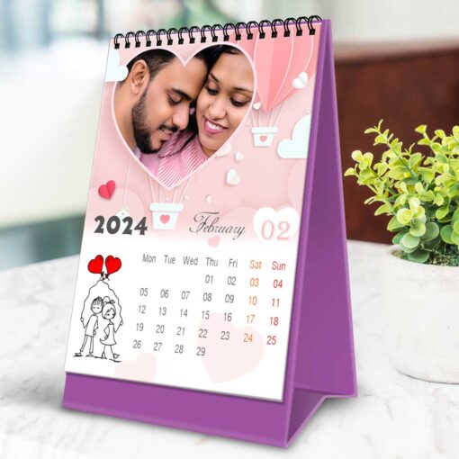 2024 Personalized Desktop Calendar |Table top Photo Calendar | 7 x 5 Inches Vertical Design 01 4