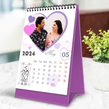 2024 Personalized Desktop Calendar |Table top Photo Calendar | 7 x 5 Inches Vertical Design 01 21