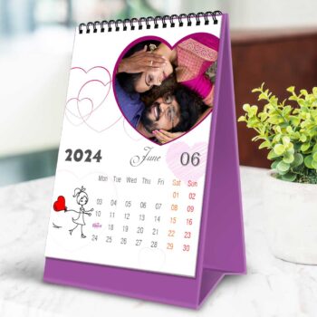 2024 Personalized Desktop Calendar |Table top Photo Calendar | 7 x 5 Inches Vertical Design 01 22