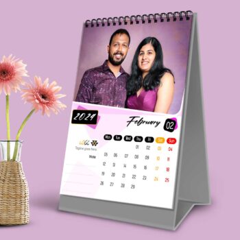 2024 Personalized Desktop Calendar | Table top Photo Calendar | 9 x 6 Inches Vertical Design 01 18