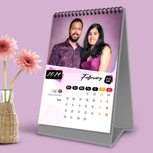 2024 Personalized Desktop Calendar | Table top Photo Calendar | 9 x 6 Inches Vertical Design 01 4
