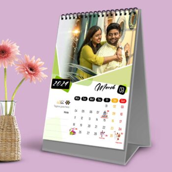 2024 Personalized Desktop Calendar | Table top Photo Calendar | 9 x 6 Inches Vertical Design 01 19