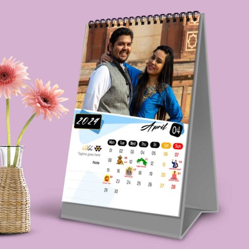 2024 Personalized Desktop Calendar | Table top Photo Calendar | 9 x 6 Inches Vertical Design 01 6