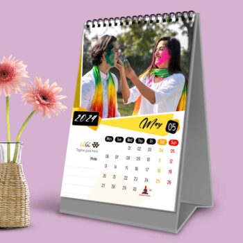 2024 Personalized Desktop Calendar | Table top Photo Calendar | 9 x 6 Inches Vertical Design 01 21