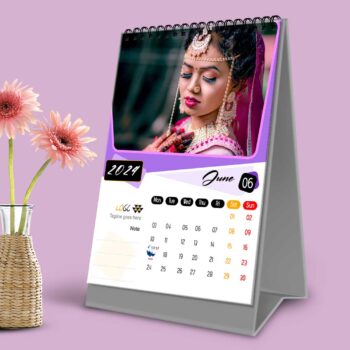 2024 Personalized Desktop Calendar | Table top Photo Calendar | 9 x 6 Inches Vertical Design 01 22