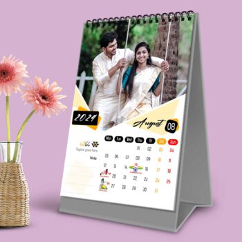 2024 Personalized Desktop Calendar | Table top Photo Calendar | 9 x 6 Inches Vertical Design 01 24