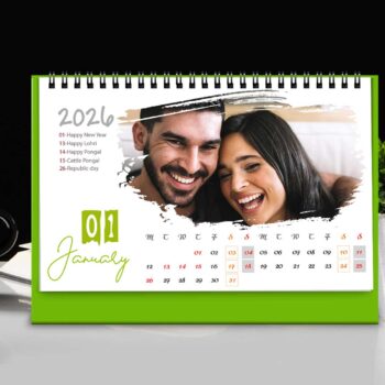 Alternative view of 2026 Personalized Desktop Calendar | Table top Photo Calendar | 6 x 4 Inches Horizontal Design 01