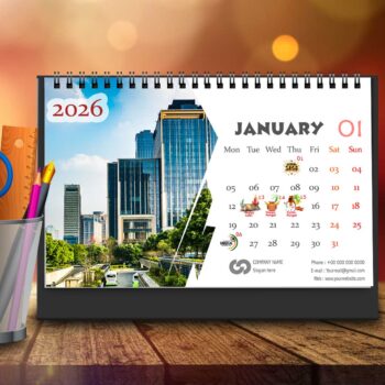Alternative view of 2026 Personalized Desktop Calendar | Table top Photo Calendar | 9 x 6 Inches Horizontal Design 11