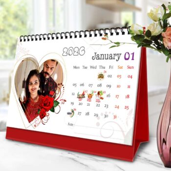 2026 Personalized Desktop Calendar | Table top Photo Calendar | 9 x 6 Inches Horizontal Design 12