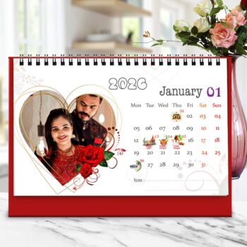 Alternative view of 2026 Personalized Desktop Calendar | Table top Photo Calendar | 9 x 6 Inches Horizontal Design 12