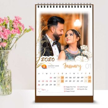Alternative view of 2026 Personalized Desktop Calendar | Table top Photo Calendar | 6 x 4 Inches Vertical Design 01