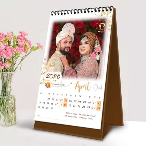 2026 Personalized Desktop Calendar | Table top Photo Calendar | 6 x 4 Inches Vertical Design 01 - Image 7